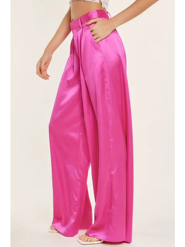 Here For The Right Reasons Satin Trousers