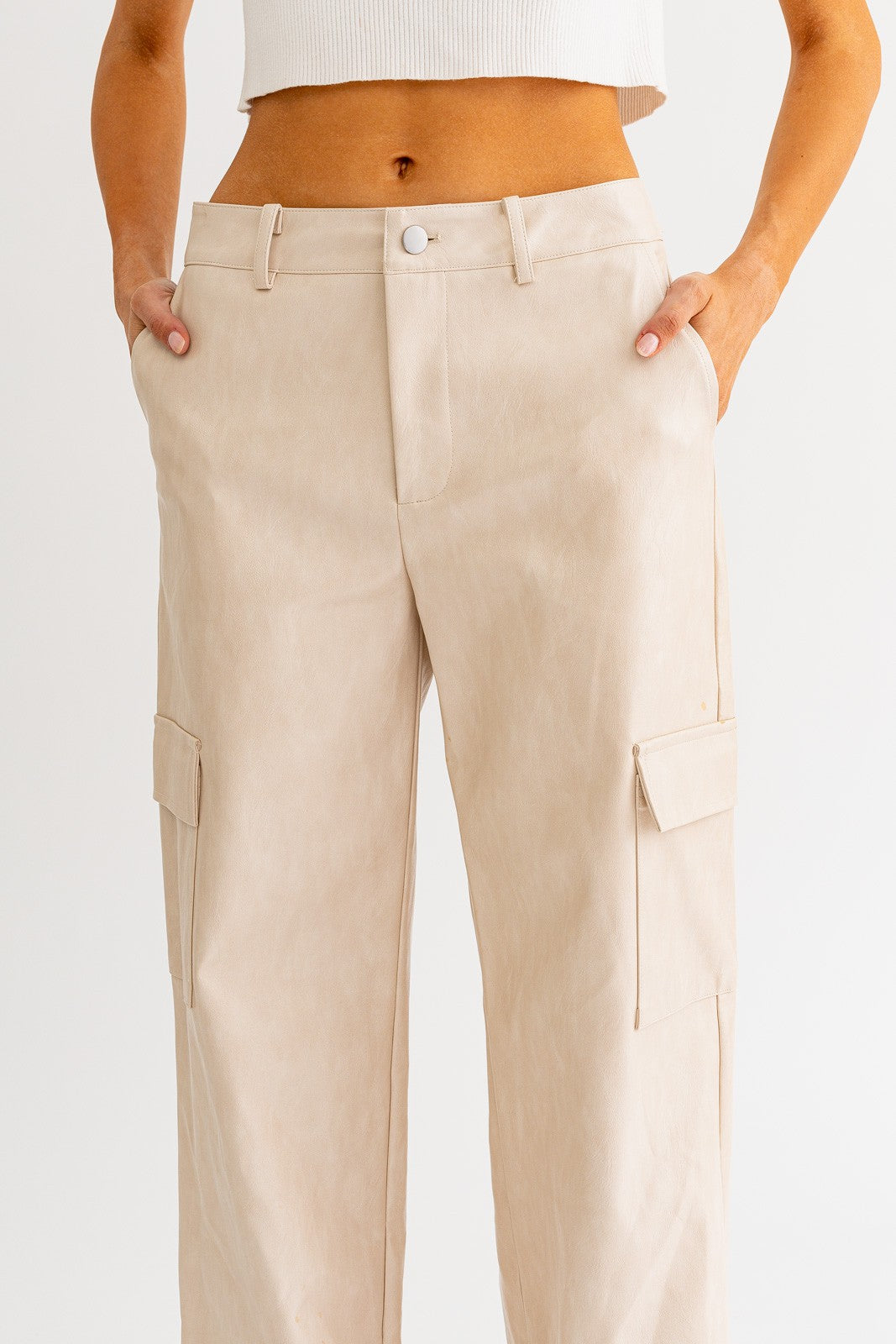 Meeting The Family Vegan Leather Cargo Pants